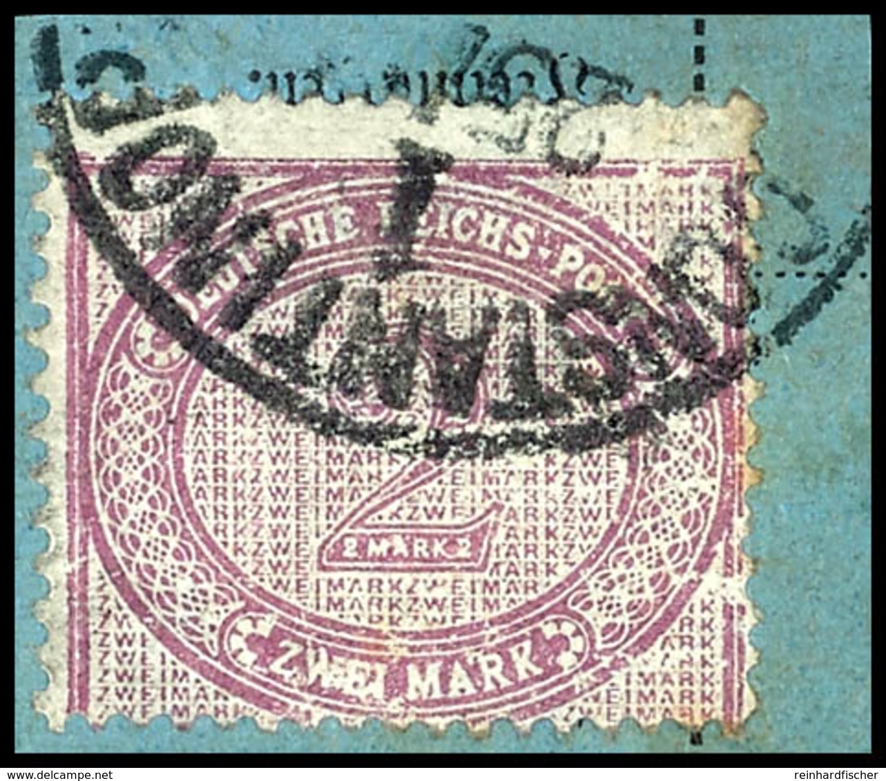 2 Mark Lebyaftgraulila Auf Postformularabschnitt Mit Stempel Von Const. 1, Gepr. Bothe BPP, Mi. 500,--, Katalog: V37d PA - Deutsche Post In Der Türkei