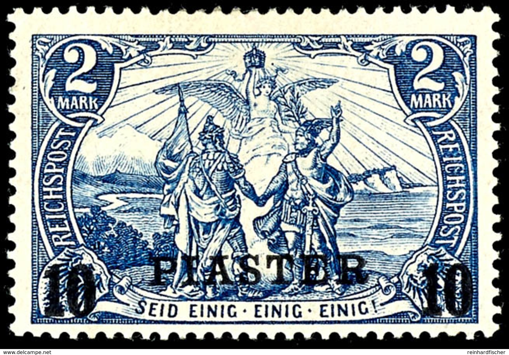 10 Pa. Auf 5 Pfg - 10 Pia. Auf 2 M. Germania Reichspost, Aufdrucktype II, Kurzsatz Ohne Die 5 M., Tadellos Ungebraucht ( - Turquie (bureaux)