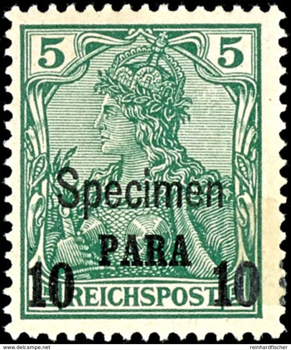 10 Para Auf 5 Pfg Germania Mit Zusätzlichem Aufdruck "Specimen", Tadellos Ungebraucht, Gepr. Bothe BPP, Mi. 180.-, Katal - Deutsche Post In Der Türkei