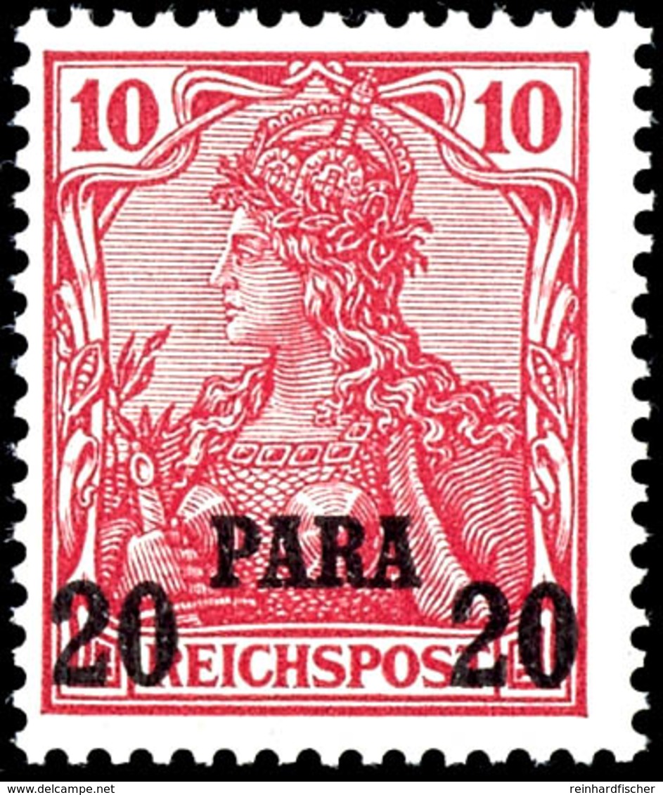 10 Pfennig Reichspost Mit Aufdruck "20 PARA" In Type II, Tadellos Postfrisch, Michel 100,-, Katalog: 13II ** - Turkey (offices)