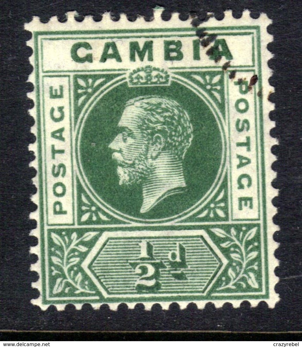 Gambia 1921 - 22 KGV 1/2d Dull Green Used SG 86 ( R677 ) - Gambia (...-1964)