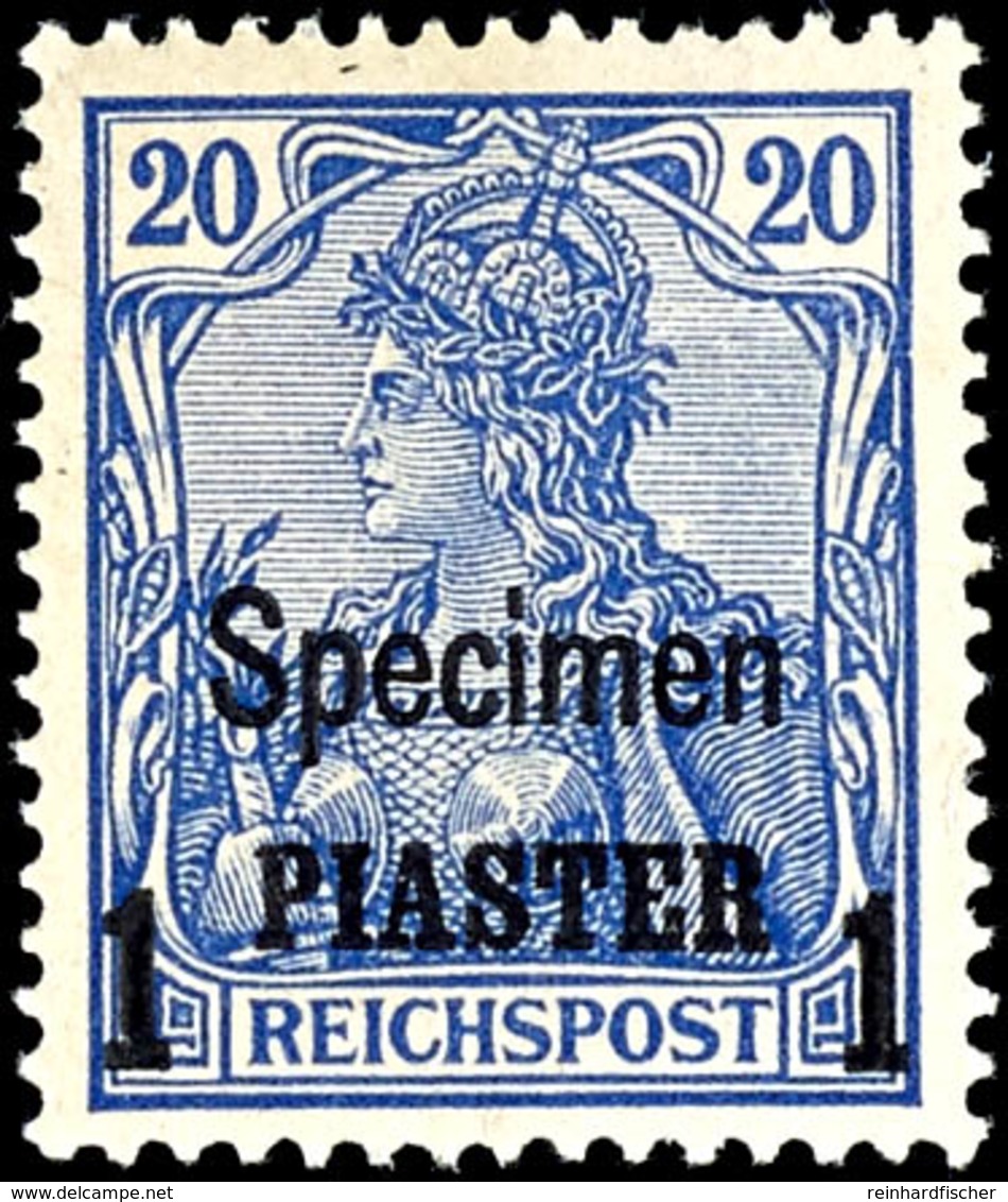 1 Piaster Auf 20 Pfg Germania Mit Zusätzlichem Aufdruck "Specimen", Tadellos Ungebraucht, Gepr. Bothe BPP, Mi. 180.-, Ka - Deutsche Post In Der Türkei