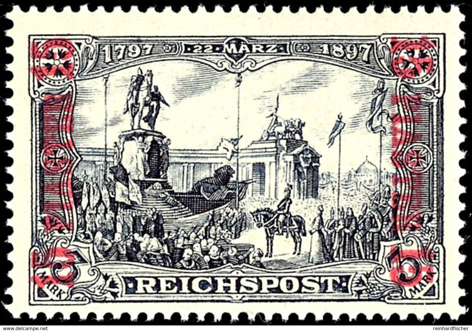 15 Pia. Auf 3 M. Reichspost, Type I, Tadellos Postfrisch, Unsigniert, Kabinett, Mi. 220.-, Katalog: 22I/I ** - Turquie (bureaux)