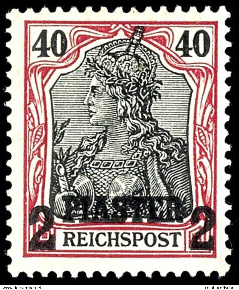 Nicht Ausgegeben: 2 Pia. Auf 40 Pfg Germania Reichspost, Tadellos Ungebraucht, Gepr. Pauligk, Mi. 400.-, Katalog: III * - Turkey (offices)