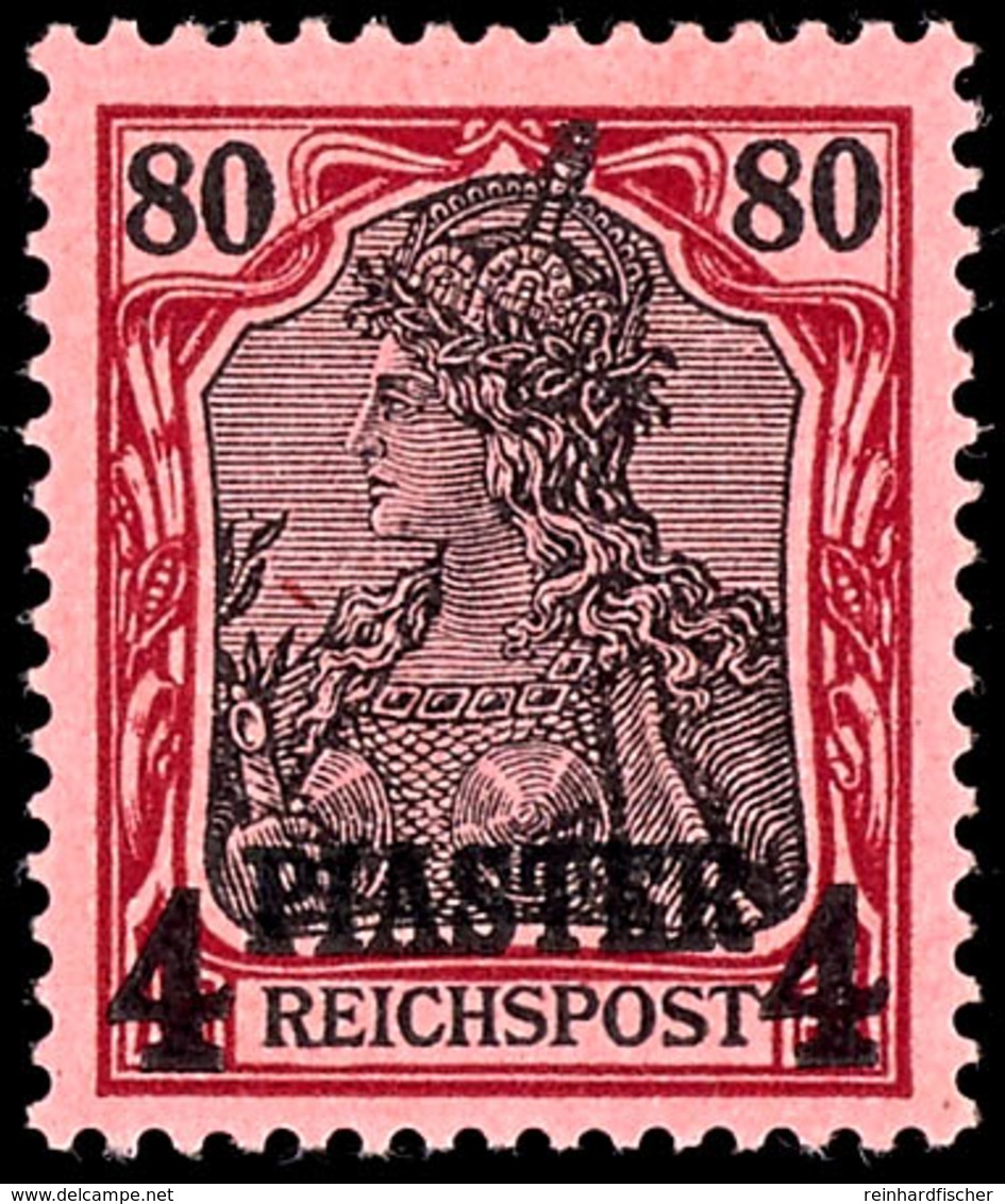 Nicht Ausgegeben: 4 Pia. Auf 80 Pfg Germania Reichspost, Tadellos Ungebraucht, Mi. 400.-, Katalog: V * - Deutsche Post In Der Türkei