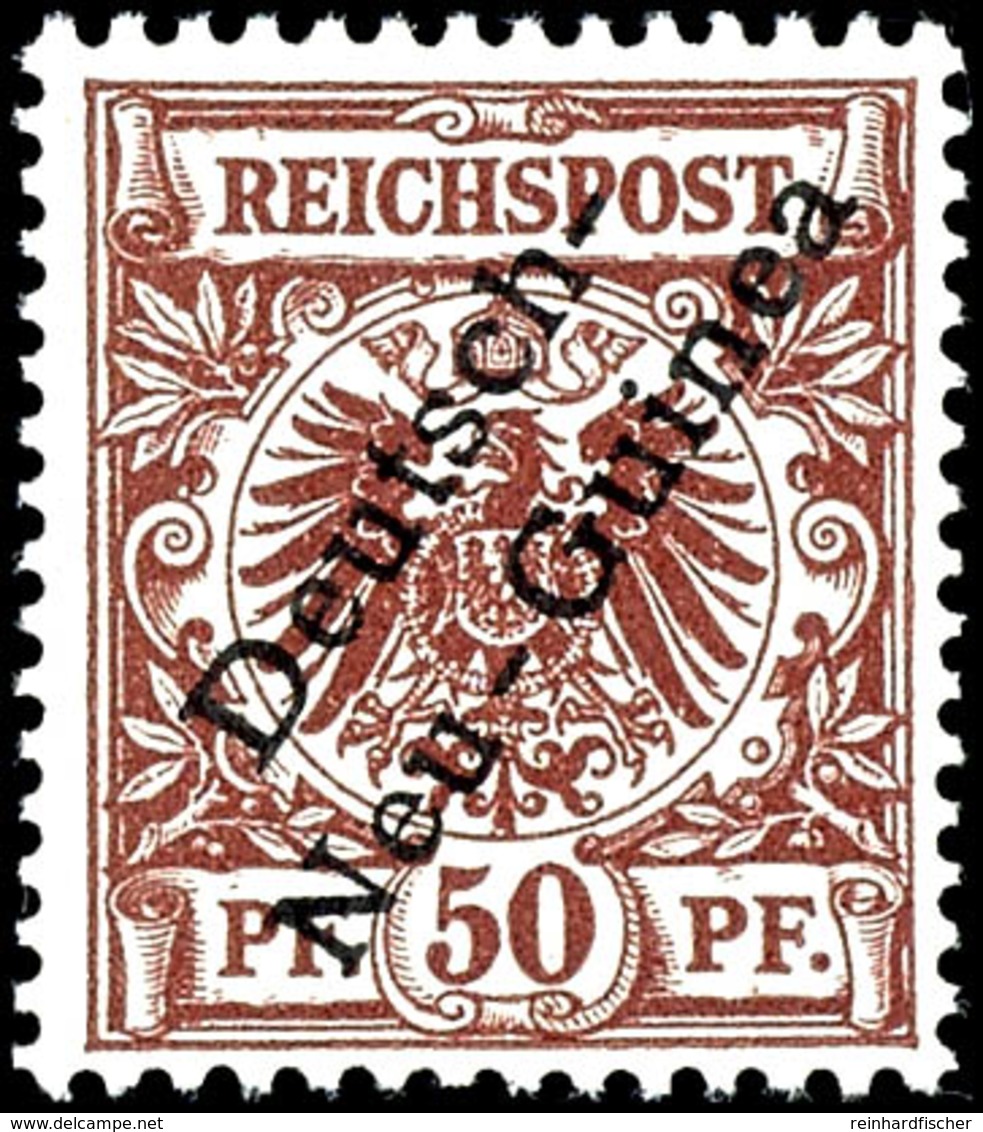Deutsches Reich Krone/Adler Mit Aufdruck "Deutsch-Neu-Guinea", Postfrischer Luxussatz Auf Sieger-Abokärtchen, Michel 320 - German New Guinea