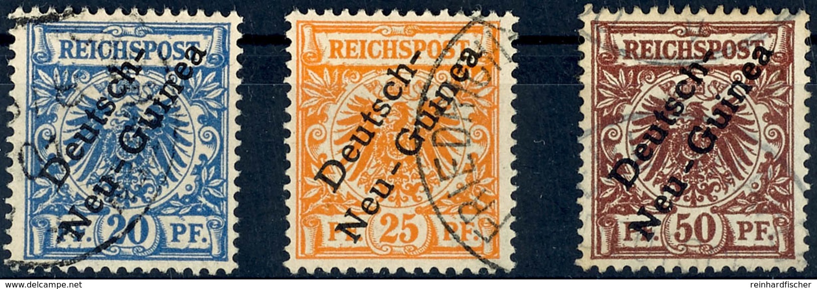 20, 25 Und 50 Pf. Je Tadellos Gestempelt, Mi. 140,--, Katalog: 4/6 O - German New Guinea