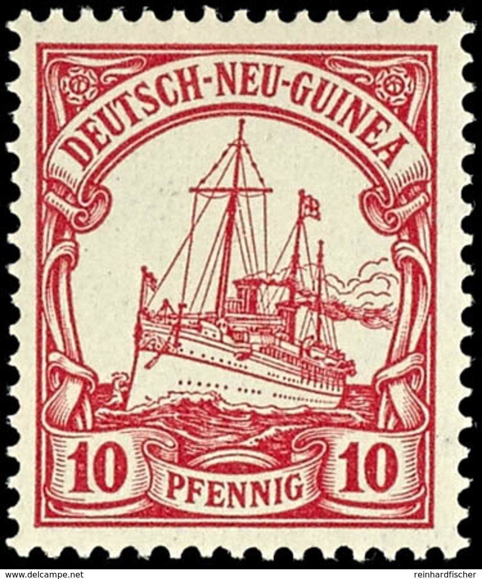 10 Pfennig Kaiseryacht, Postfrisch Selten, Ohne Jegliche Signatur, Luxus, Michel 80,-, Katalog: 9 ** - Nouvelle-Guinée