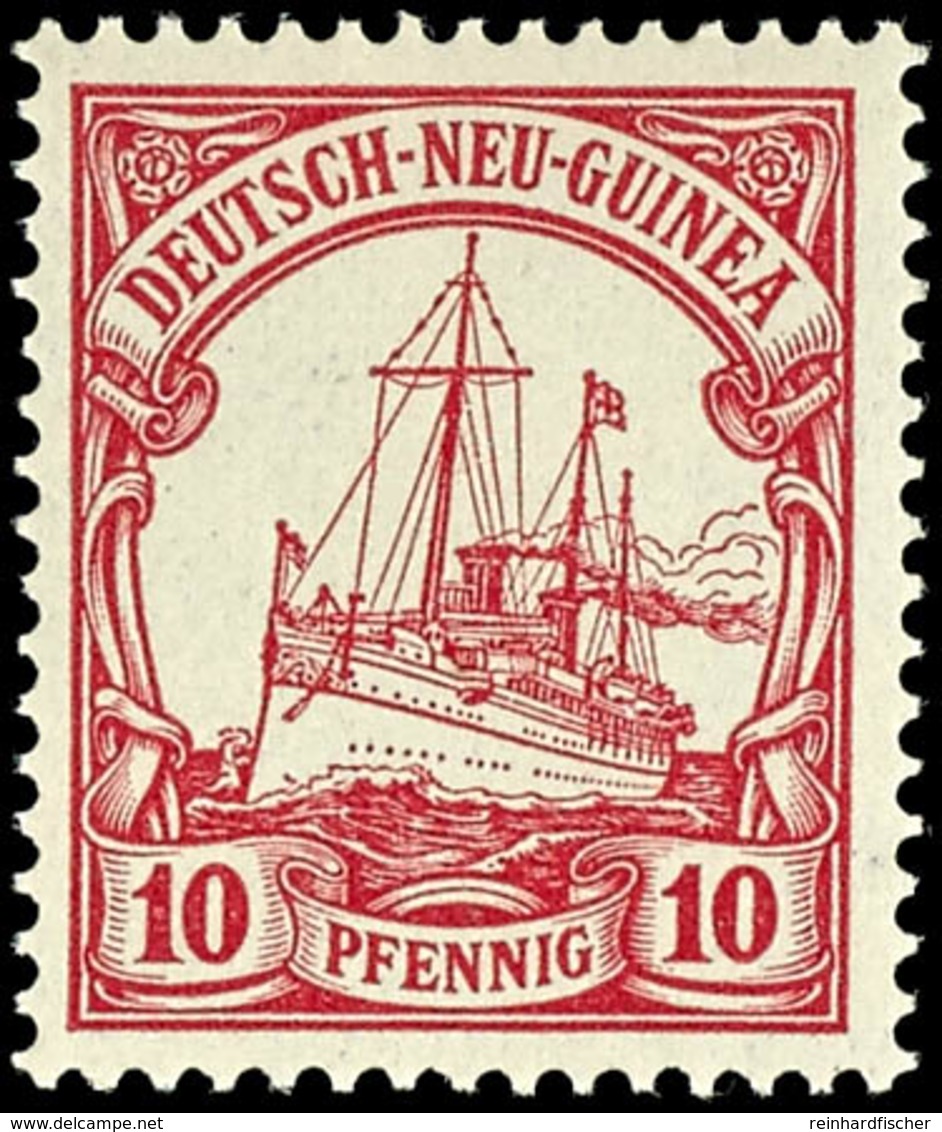 10 Pfennig Kaiseryacht, Postfrisch Selten, Ohne Jegliche Signatur, Luxus, Michel 80,-, Katalog: 9 ** - Deutsch-Neuguinea