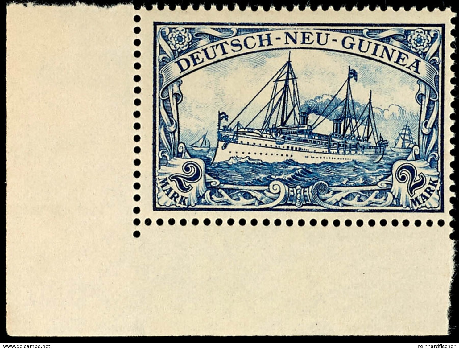 2 M. Kaiseryacht, Postfrisch Aus Der Linken Unteren Bogenecke, Im Unterrand 2 Kleine Helle Stellen, Katalog: 17 ** - Nouvelle-Guinée