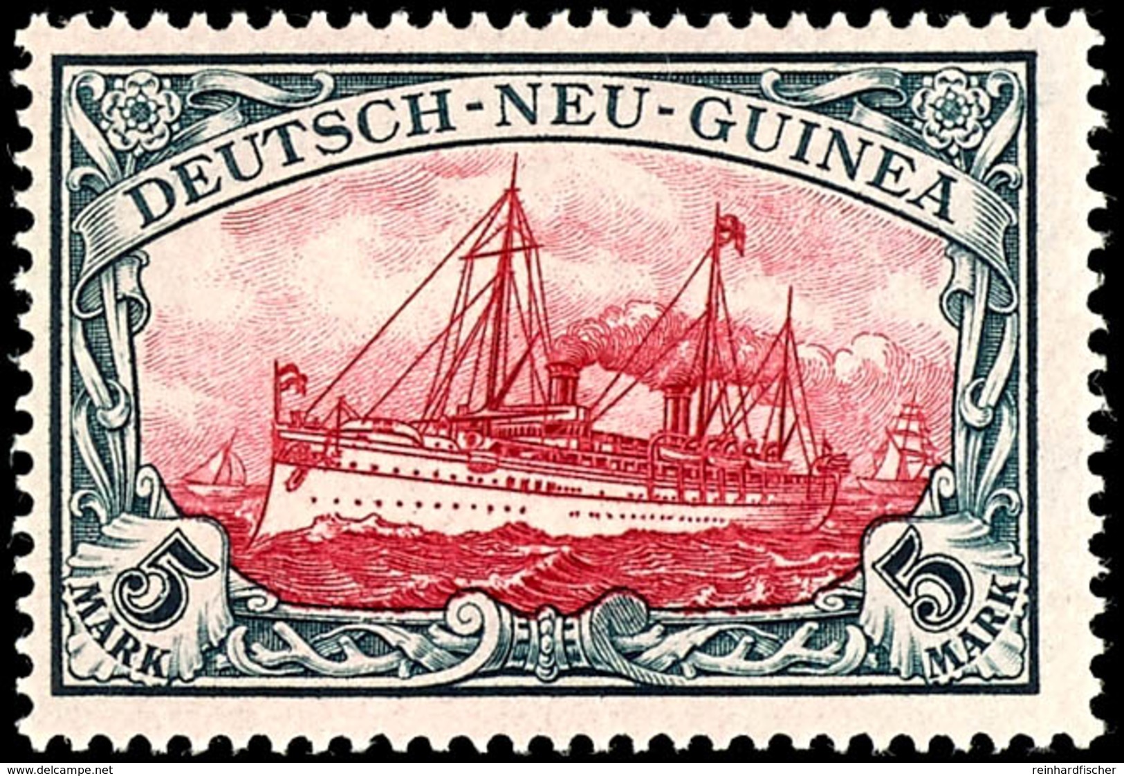 5 M. Kaiseryacht, Tadellos Ungebraucht, Gepr. Pauligk BPP, Mi. 220.-, Katalog: 19 * - Deutsch-Neuguinea