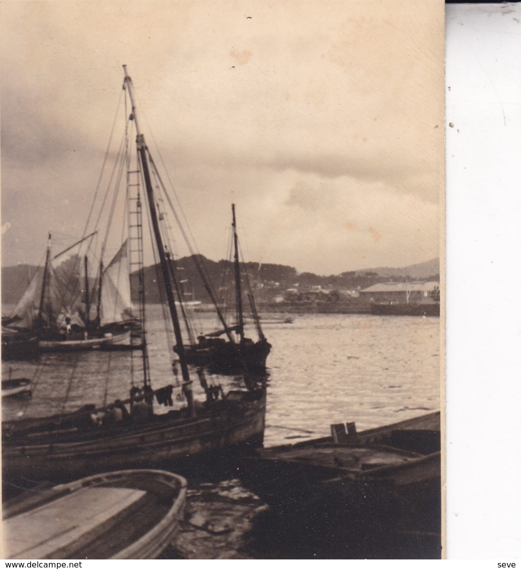 LISBONNE PORTUGAL Le Port Bateaux 1932 Le Tage Photo Amateur Format Environ 7,5 Cm X 5,5 Cm - Lugares