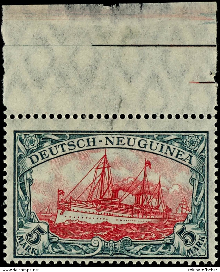 5 Mark Kaiseryacht, Einwandfrei Ungebraucht Vom Oberrand, Befund Steuer BPP, Michel 60,-, Katalog: 23IAI * - German New Guinea