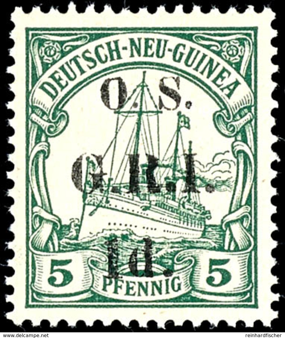 DIENSTMARKEN: 1 D Auf 3 Und 5 Pfg Kaiseryacht, Beide Werte Komplett, Tadellos Postfrisch, Kabinett, Sehr Selten, Auflage - Deutsch-Neuguinea