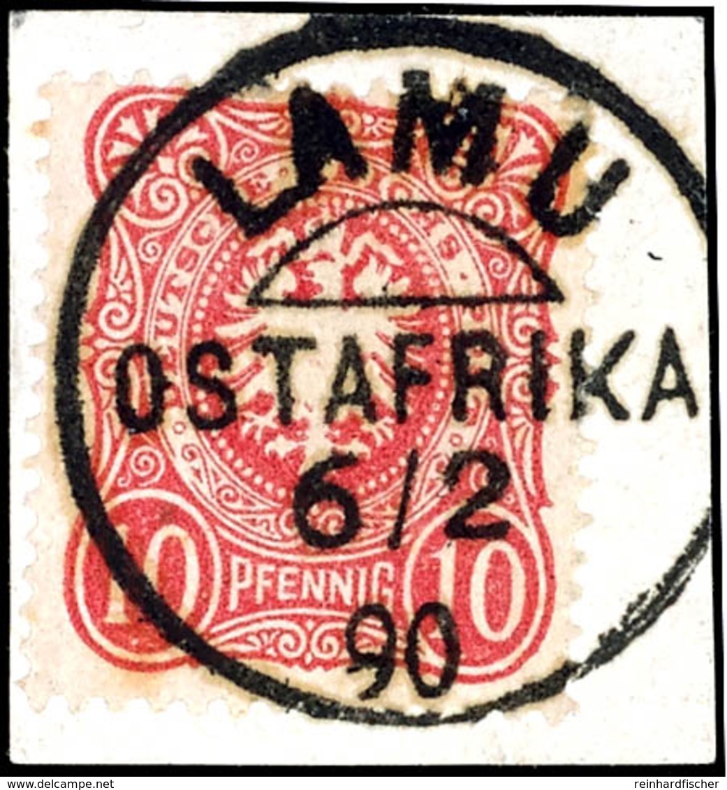 10 Pfennig Deutsches Reich "Pfennig- Ausgabe", Luxusbriefstück Mit Zentralem Stempel " LAMU ", Geprüft Steuer BPP, Miche - German East Africa