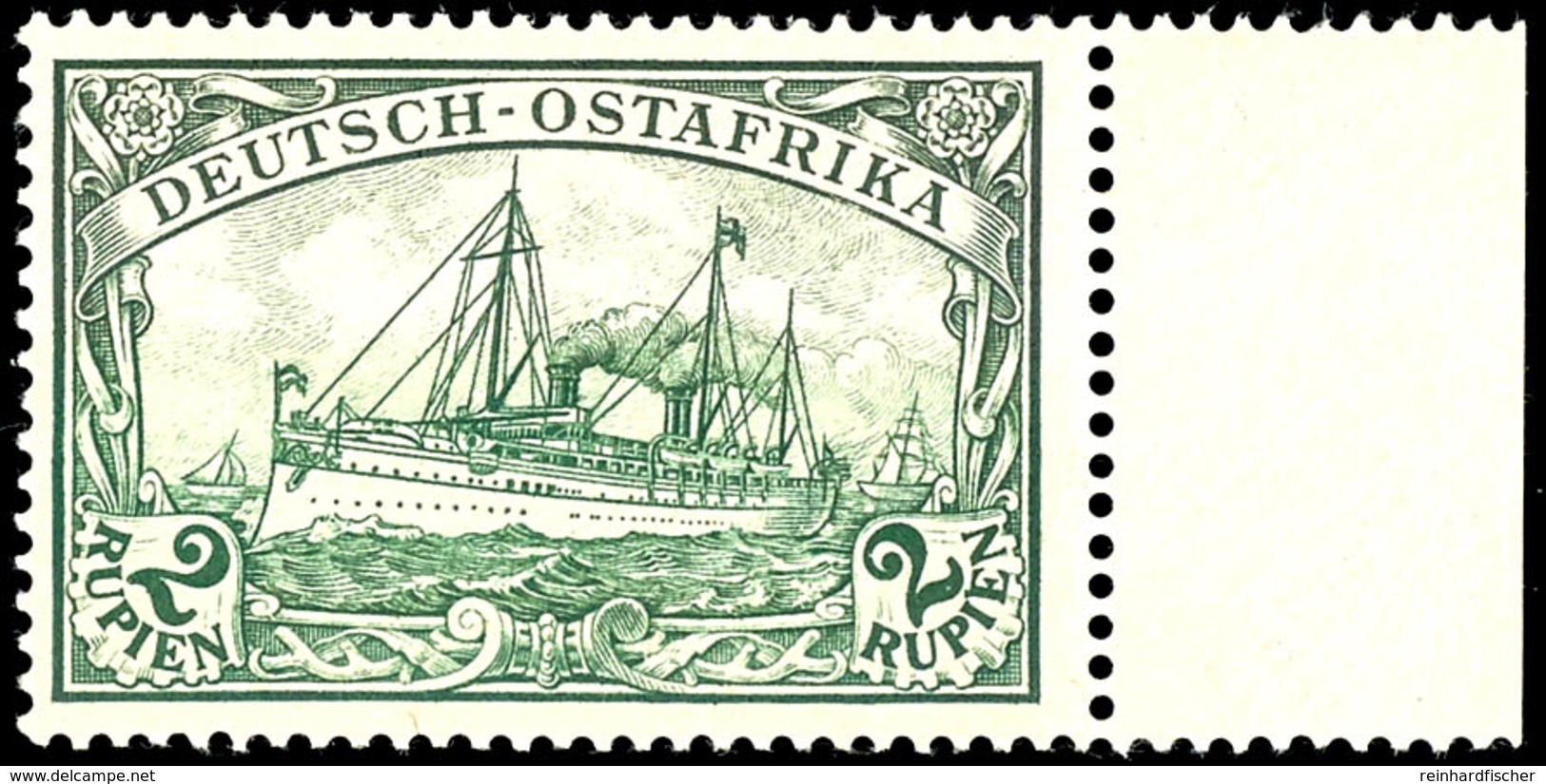 1 Und 2 Rupien Kaiseryacht, Tadellos Postfrisch Mit Rechtem Seitenrand, Geprüft Pauligk BPP Und Fotobefund Steuer BPP, M - German East Africa