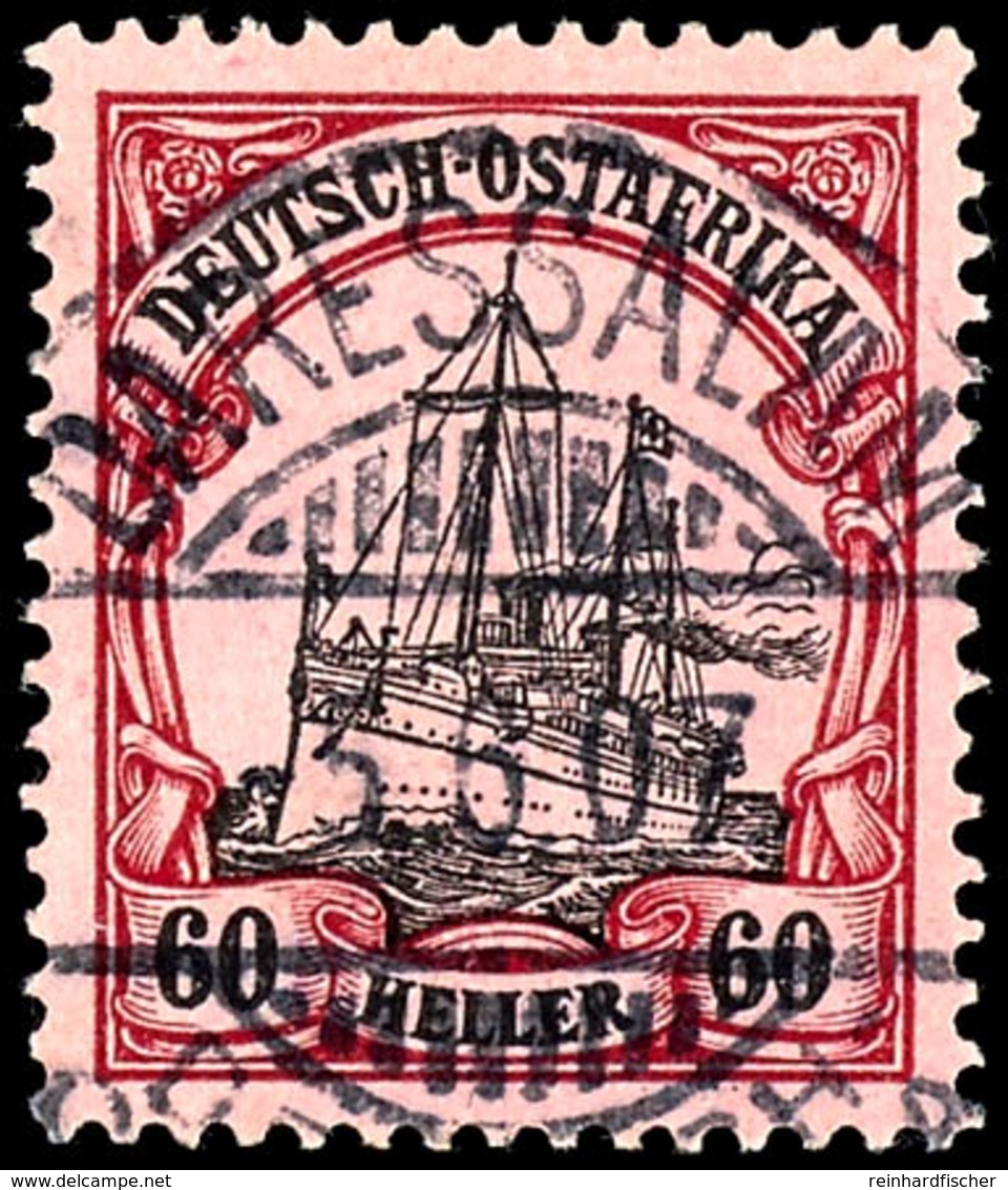 2 1/2 - 60 H. Kaiseryacht Ohne Wz., Dabei Die 4 H. In Der Guten Farbe Dunkelgraugrün, Und Zusätzlich Die 15 H. In A- Und - German East Africa