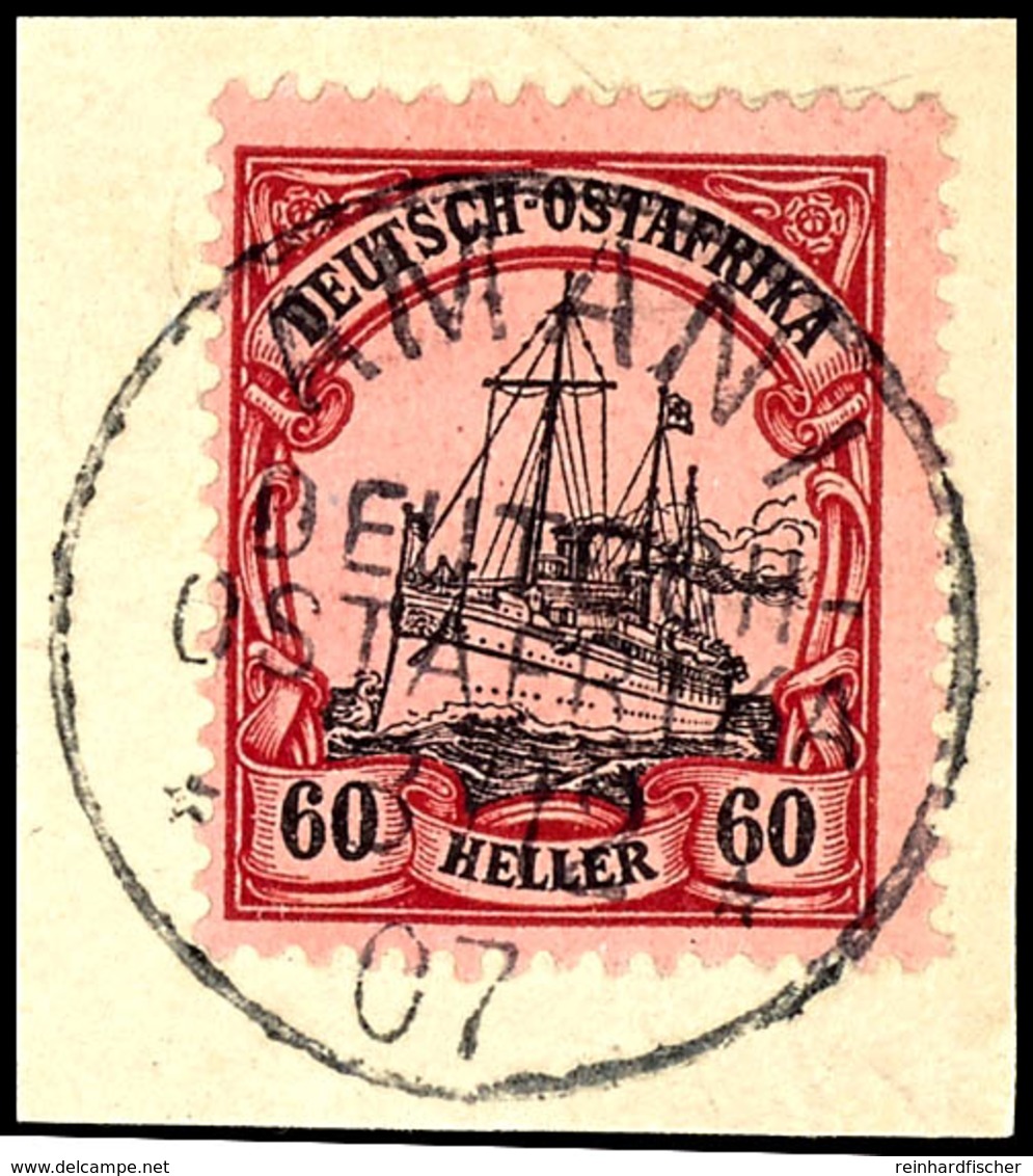 60 Heller Kaiseryacht, Luxusbriefstück Mit Stempel "AMANI", Geprüft Steuer BPP, Michel 120,-, Katalog: 29 BS - Africa Orientale Tedesca