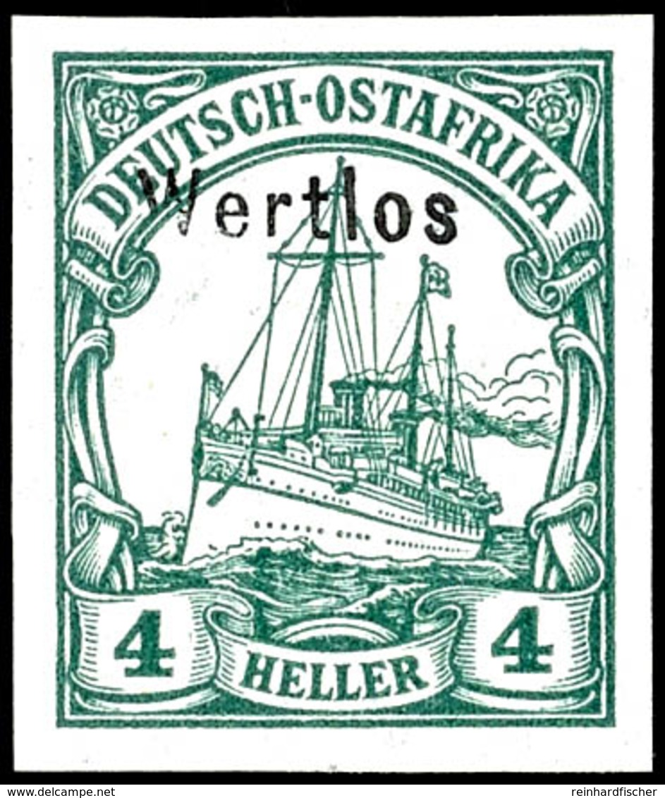 4 Heller Kaiseryacht Mit Wasserzeichen Ungezähnt, Luxus Postfrisch Und Unsigniert. Attest Steuer VÖB "qualitativ Einwand - Deutsch-Ostafrika