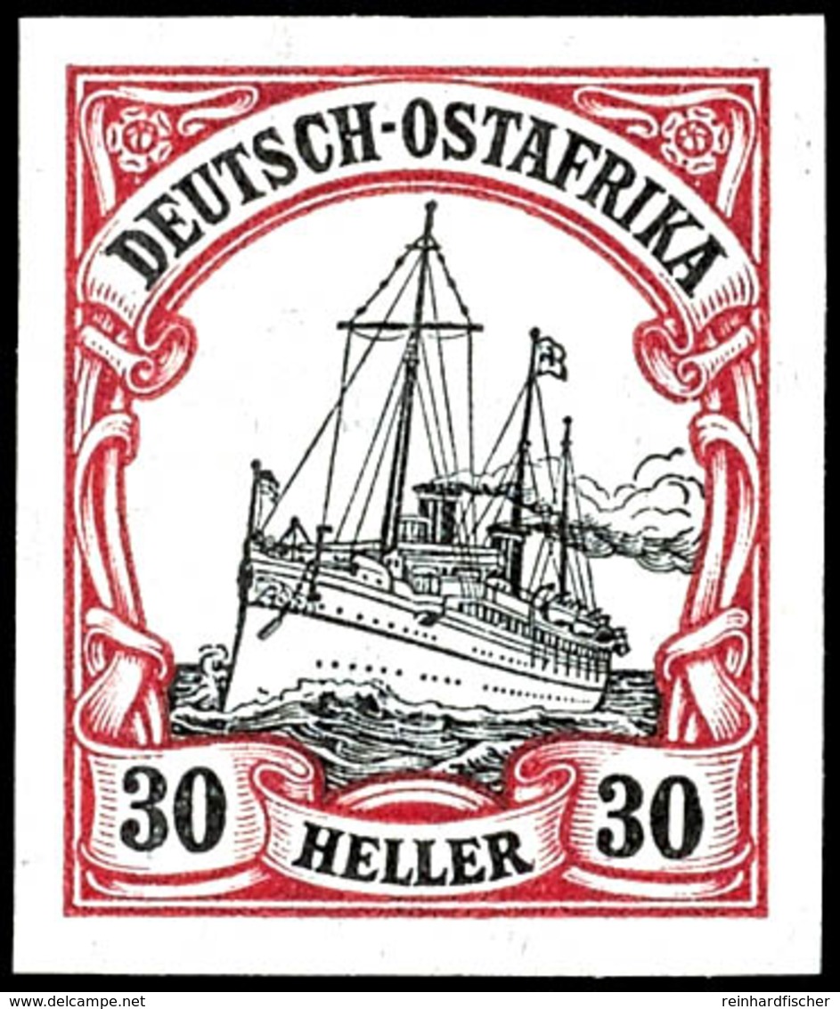 30 Heller Kaiseryacht Ungezähnt, Tadellos Postfrisches Luxusstück Ohne Jegliche Signaturen, Fotoattest Steuer VÖB: "post - German East Africa