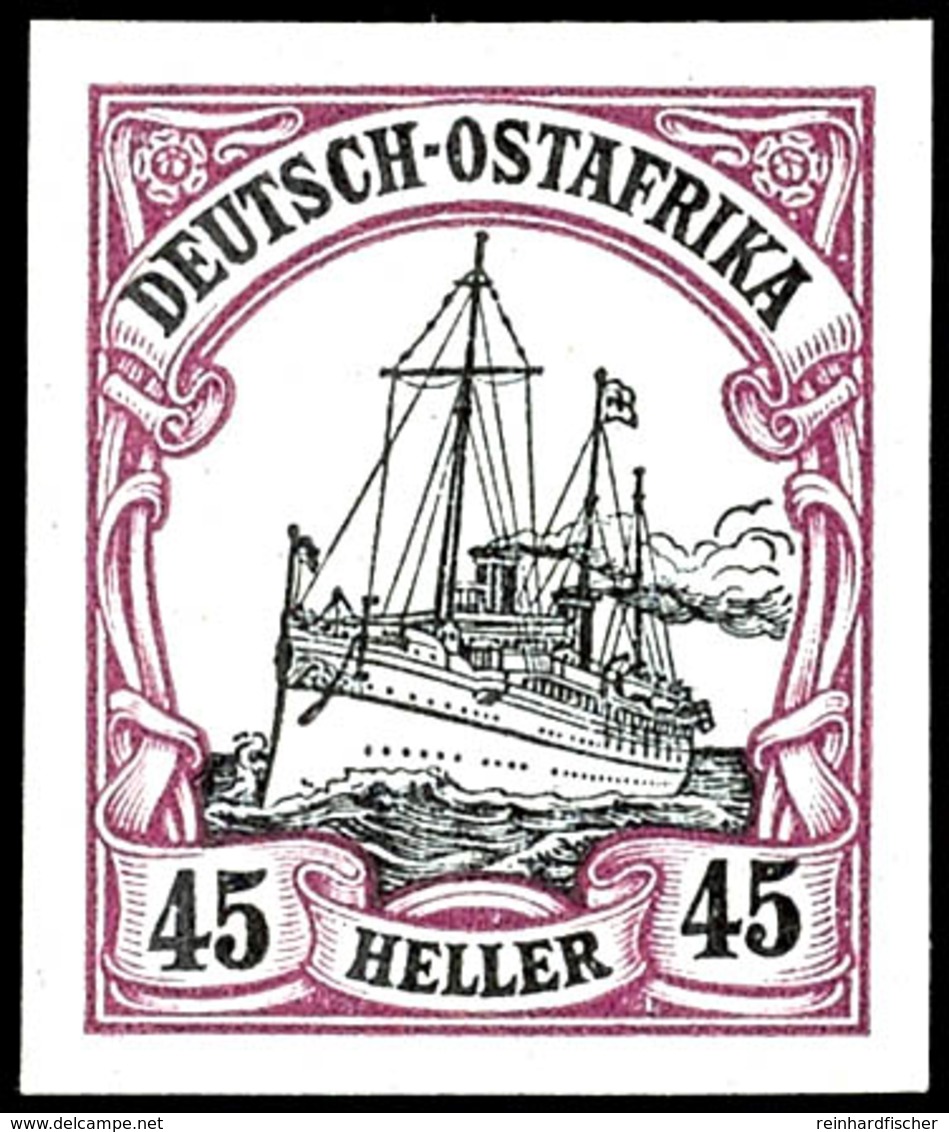 45 Heller Kaiseryacht Ungezähnt, Tadellos Postfrisches Luxusstück Ohne Jegliche Signaturen, Fotoattest Steuer VÖB: "post - Deutsch-Ostafrika