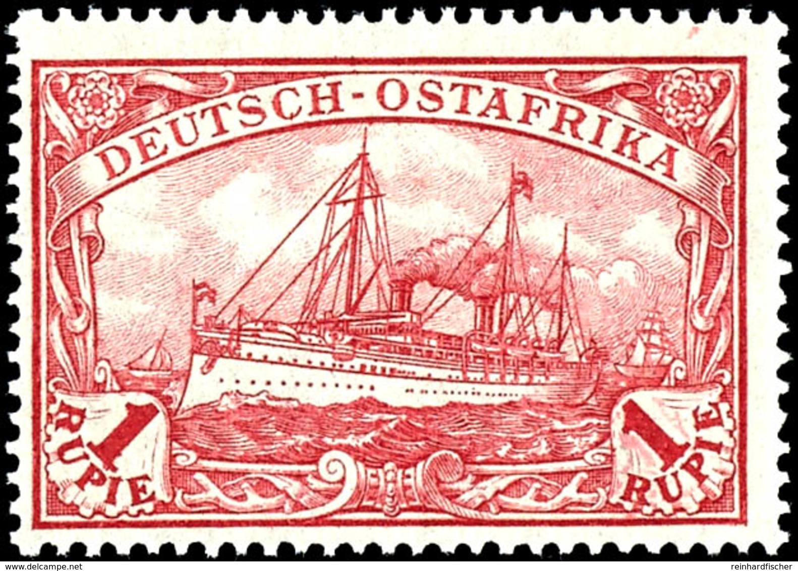 1 Rupie Kaiseryacht Gezähnt 25:17, Kriegsdruck, Tadellos Postfrisch Mit Voller Originalgummierung, Unsigniertes Luxusstü - Deutsch-Ostafrika