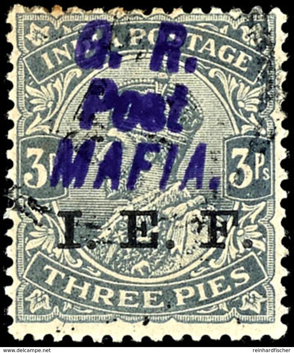 3 Pies König Georg, Gestempelt, Michel 220,-, Katalog: 23 O - German East Africa