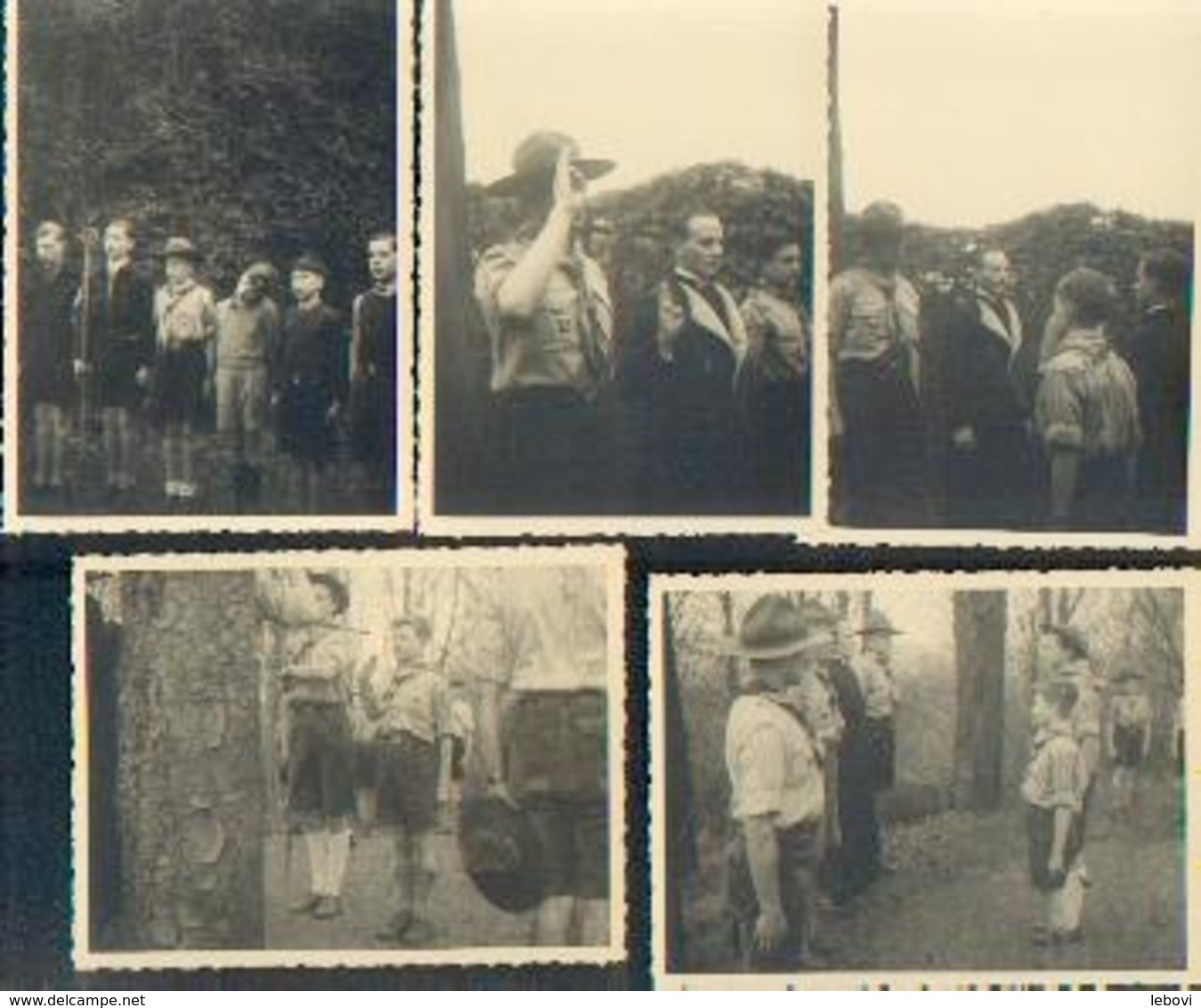 Promesse Scoute Du PRINCE BAUDOUIN (1943) – Lot De 9 Photos (RARE) - Scoutisme