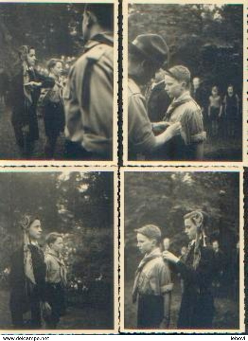 Promesse Scoute Du PRINCE BAUDOUIN (1943) – Lot De 9 Photos (RARE) - Scoutisme