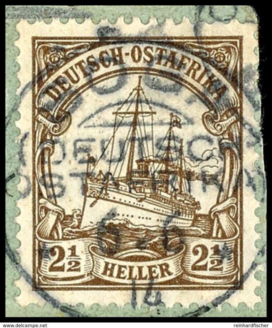 SOGA 6. 6. 14, Klar Auf Briefstück Mit 2 1/2 Heller Kaiseryacht, Katalog: 30 BS - German East Africa