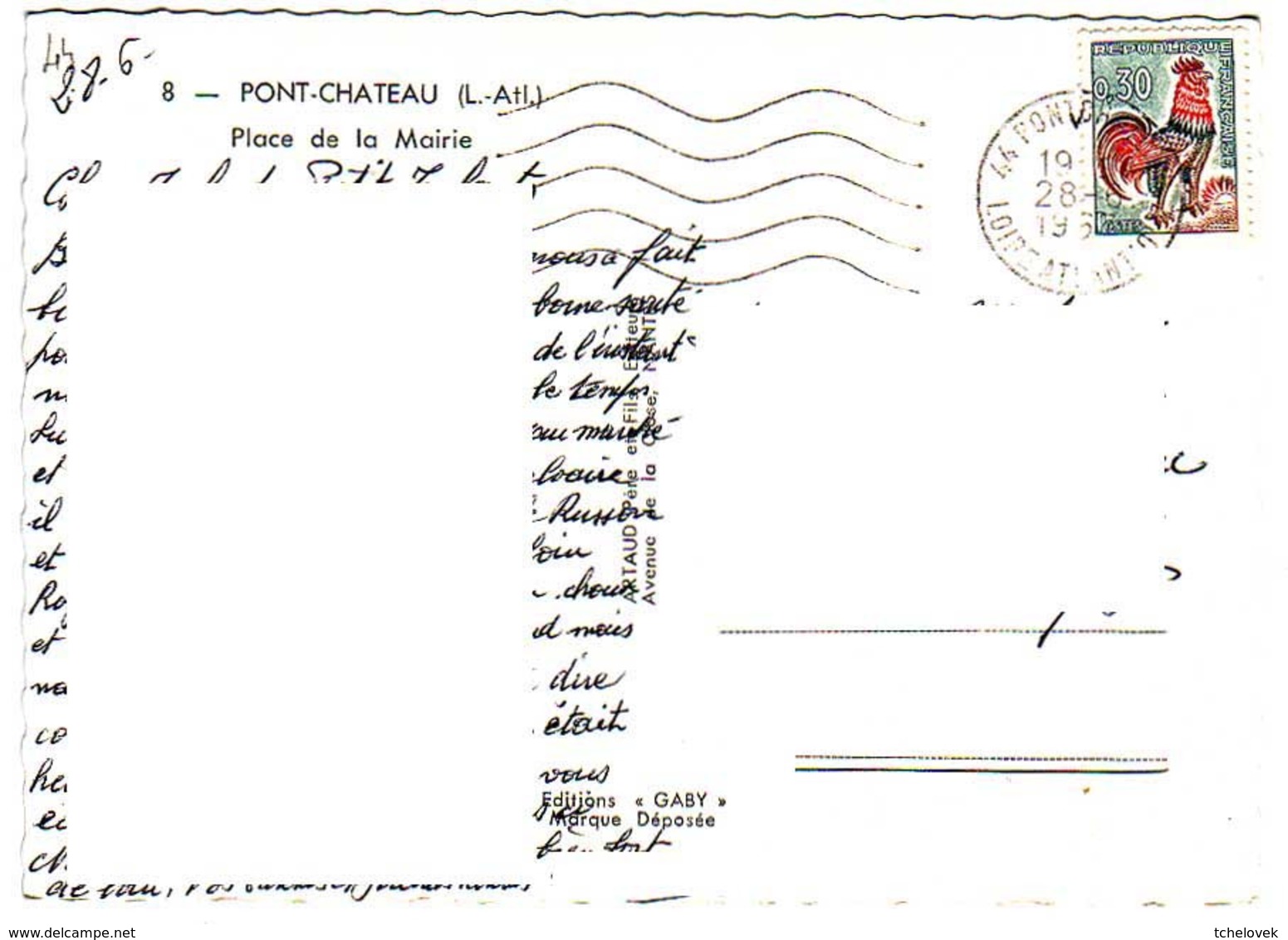 (44). Pontchateau. 8 N&B Place De La Mairie & 8 Scala Sanctua & Ecrite 1961 (1) - Pontchâteau