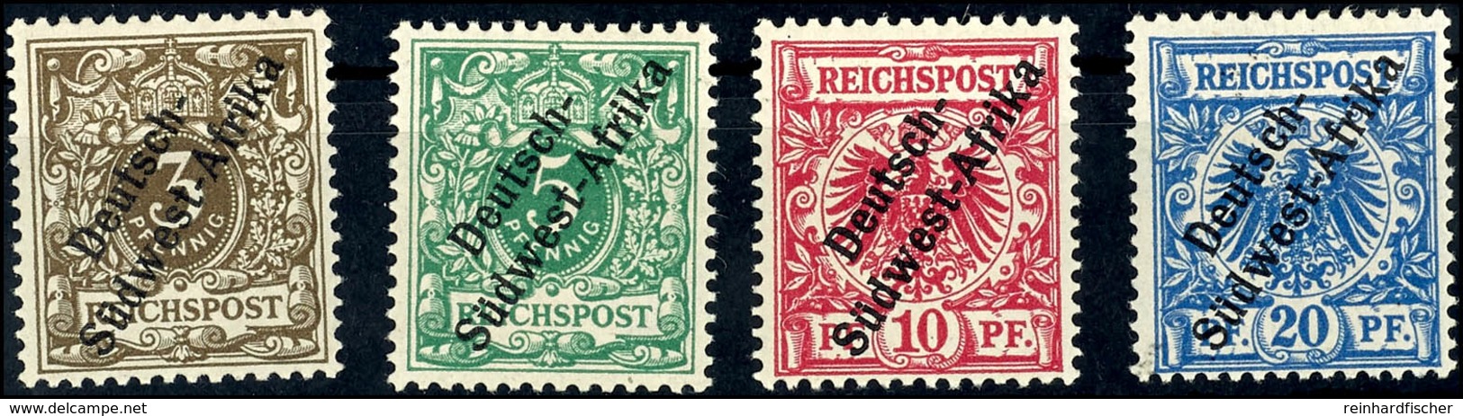 3 Pfg Bis 20 Pfg Krone/Adler Mit Aufdruck "Deutsch-Südwest-Afrika", Ungebraucht - Mi. 40,-, Katalog: 1/4 * - Sud-Ouest Africain Allemand