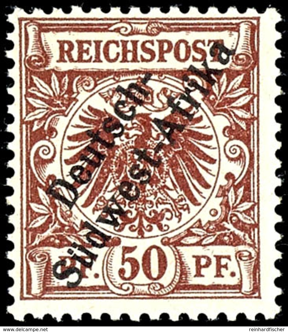 50 Pfg Krone/Adler Mit Aufdruck "Deutsch-Südwest-Afrika", Tadellos Ungebraucht, Mi. 280.-, Katalog: II * - German South West Africa