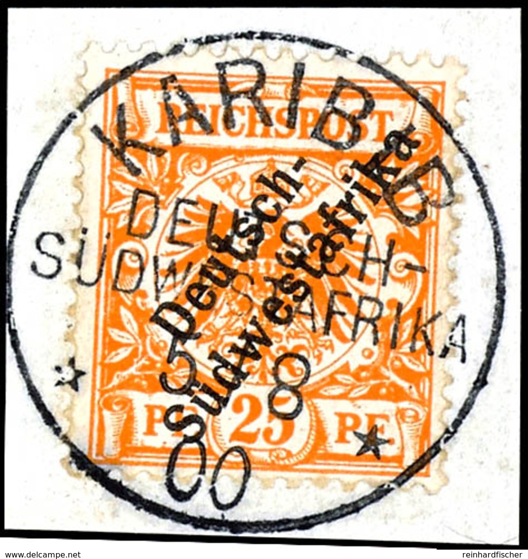 25 Pfennig 2. Ausgabe, Luxusbriefstück, Stempel "KARIBIB", Michel 500,-, Katalog: 9a BS - Deutsch-Südwestafrika