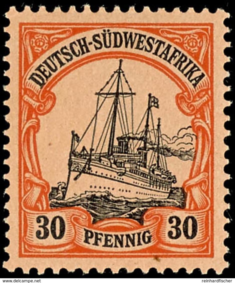 30 Pfennig Kaiseryacht, Ungebraucht, Einwandfrei Erhalten, Fotobefund Steuer BPP, Michel 100,-, Katalog: 16 * - Africa Tedesca Del Sud-Ovest