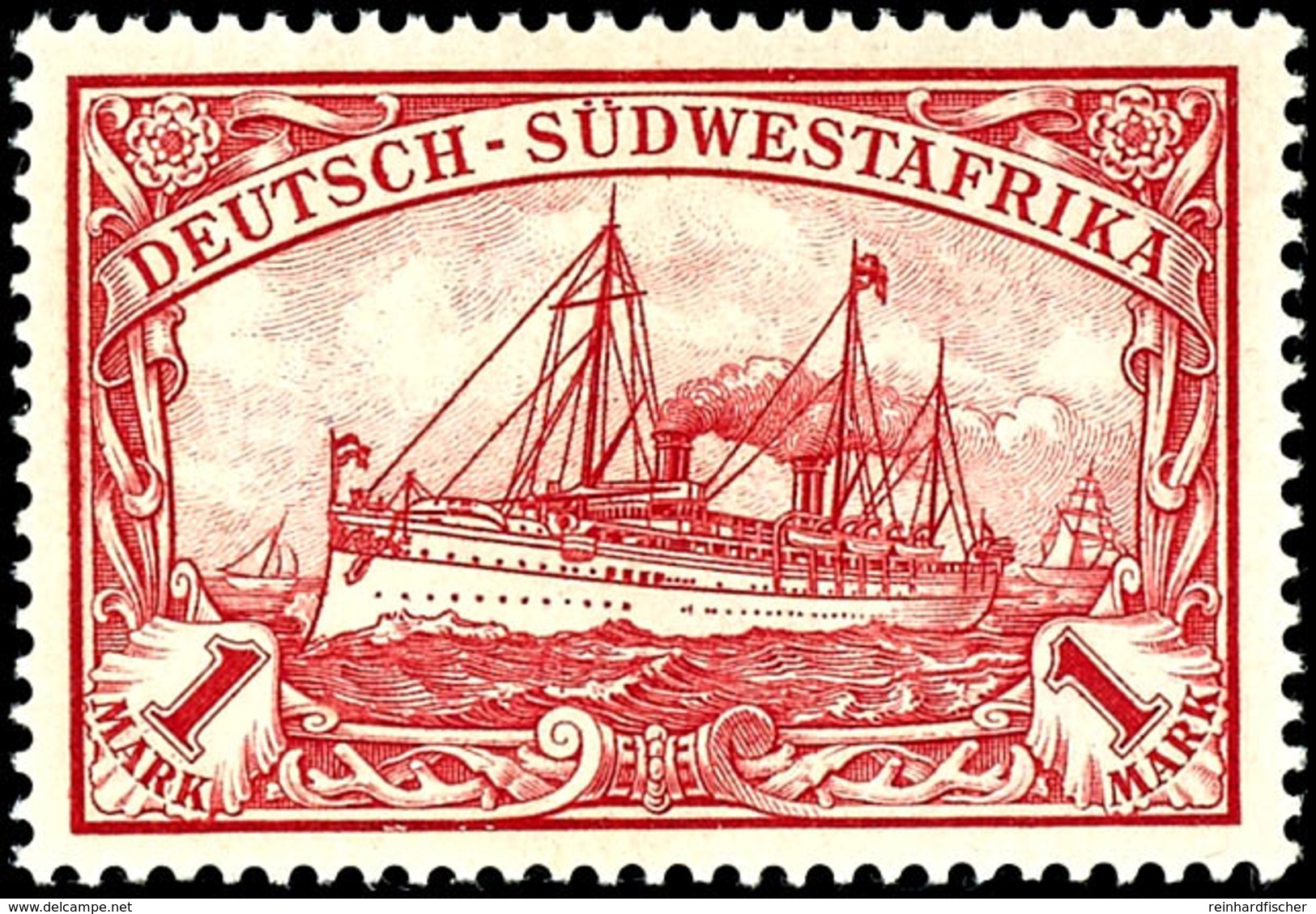 1 M. Rot, Postfrisch, Kabinett, Fotoattest Jäschke-L. BPP, Postfrisch Sehr Selten, Mi. 550.-, Katalog: 20 ** - Deutsch-Südwestafrika