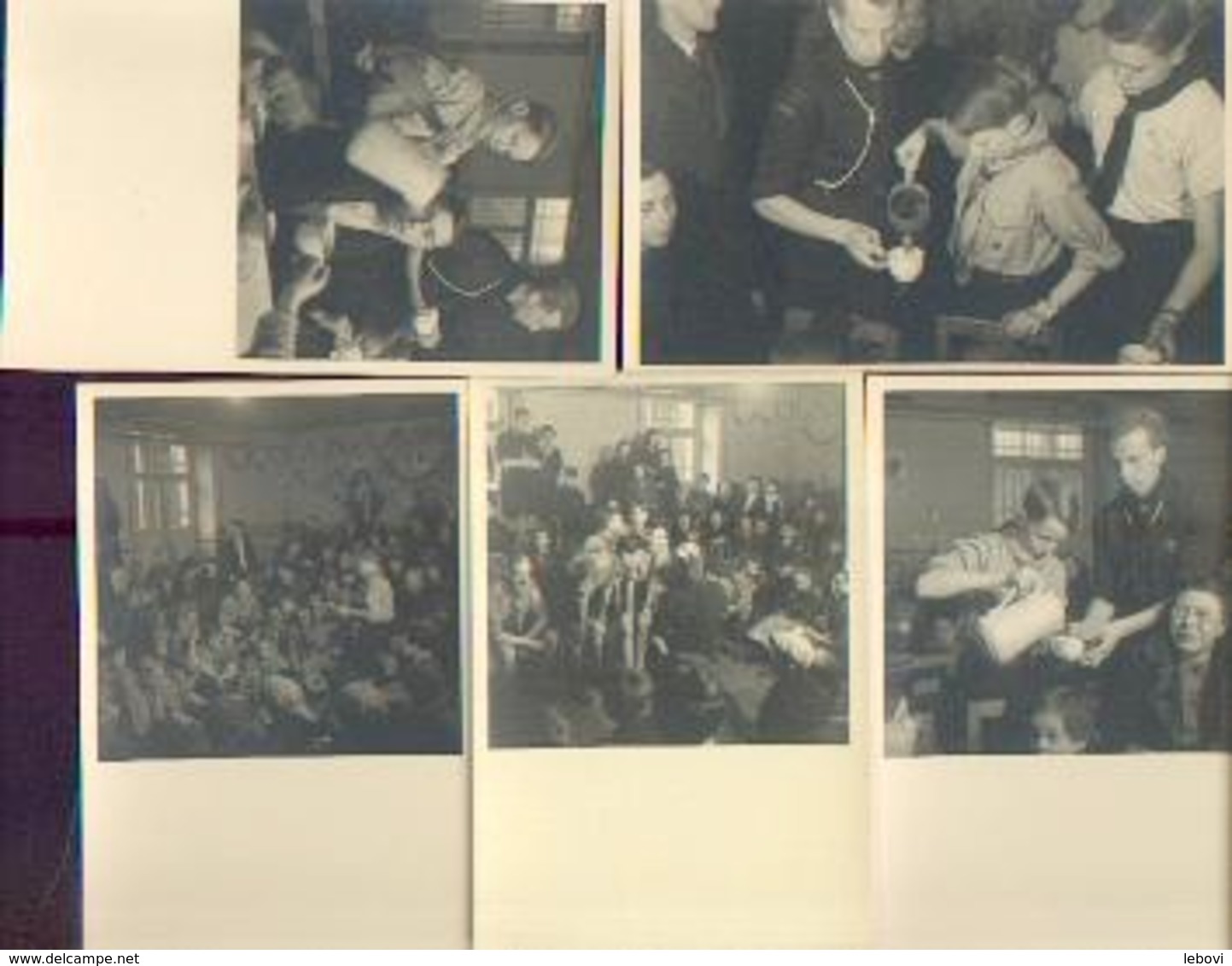 Fête AEP Avec Participation Scoute Et Service Assuré Par Le PRINCE BAUDOUIN (1943) – Lot De 5 Photos-cartes Postales - Scoutisme
