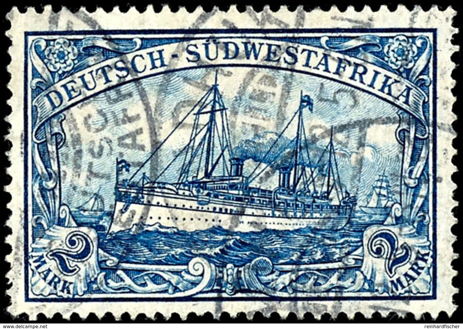 2 Mark Kaiseryacht, Gestempelt, Tadellos, Michel 95,-, Katalog: 30A O - Deutsch-Südwestafrika