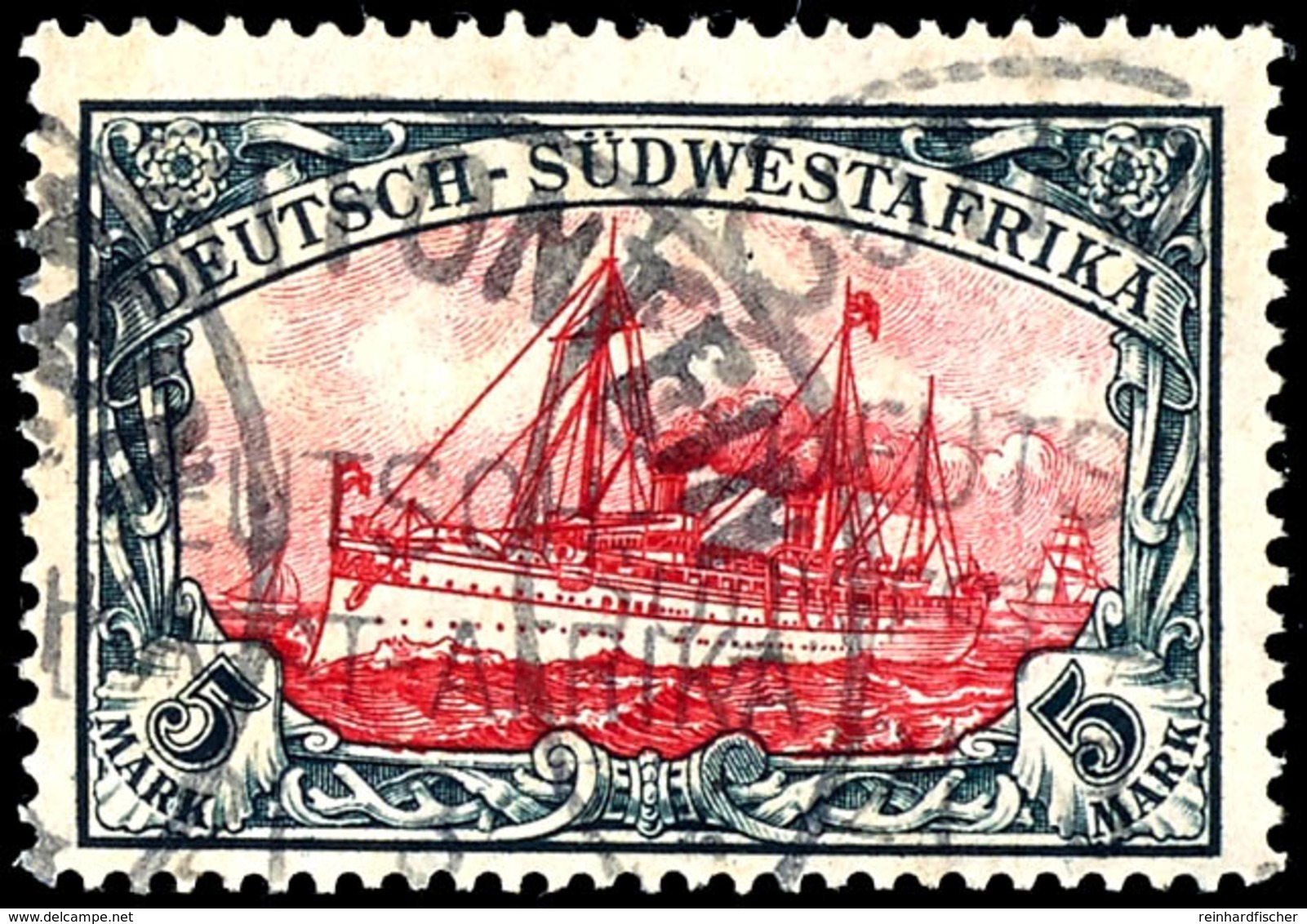 5 Mark Kaiseryacht Mit Wasserzeichen, Gelblichrot Quarzend, Tadellos, Gestempelt "GROOTFONTEIN", Geprüft Czimmek, Michel - Deutsch-Südwestafrika