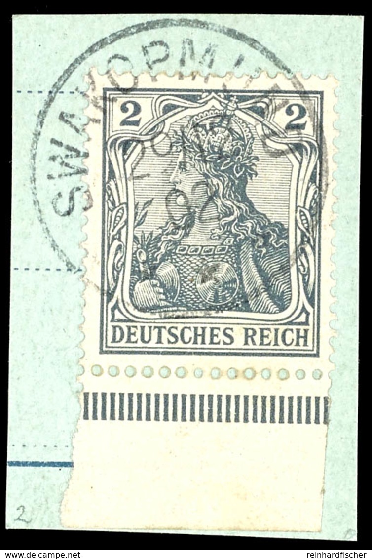 SWAKOPMUND 29/12 02, Vollständiger Abschlag Auf Tadellosem Postkartenabschnitt Mit Vom Unterrand Stammender DR 2 Pfg Ger - Sud-Ouest Africain Allemand