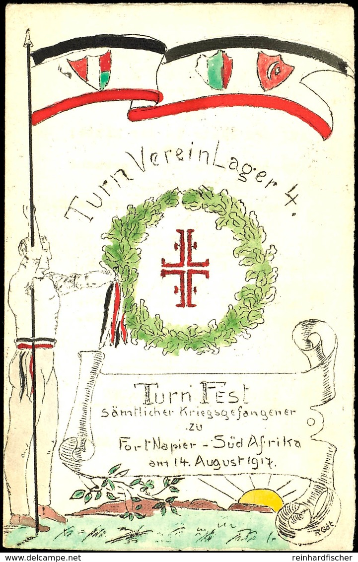 1917, Programm Zum Turnfest Sämtlicher Kriegsgefangener Zu Fort Napier - Südafrika Am 14. August 1917, Turnverein Lager  - German South West Africa