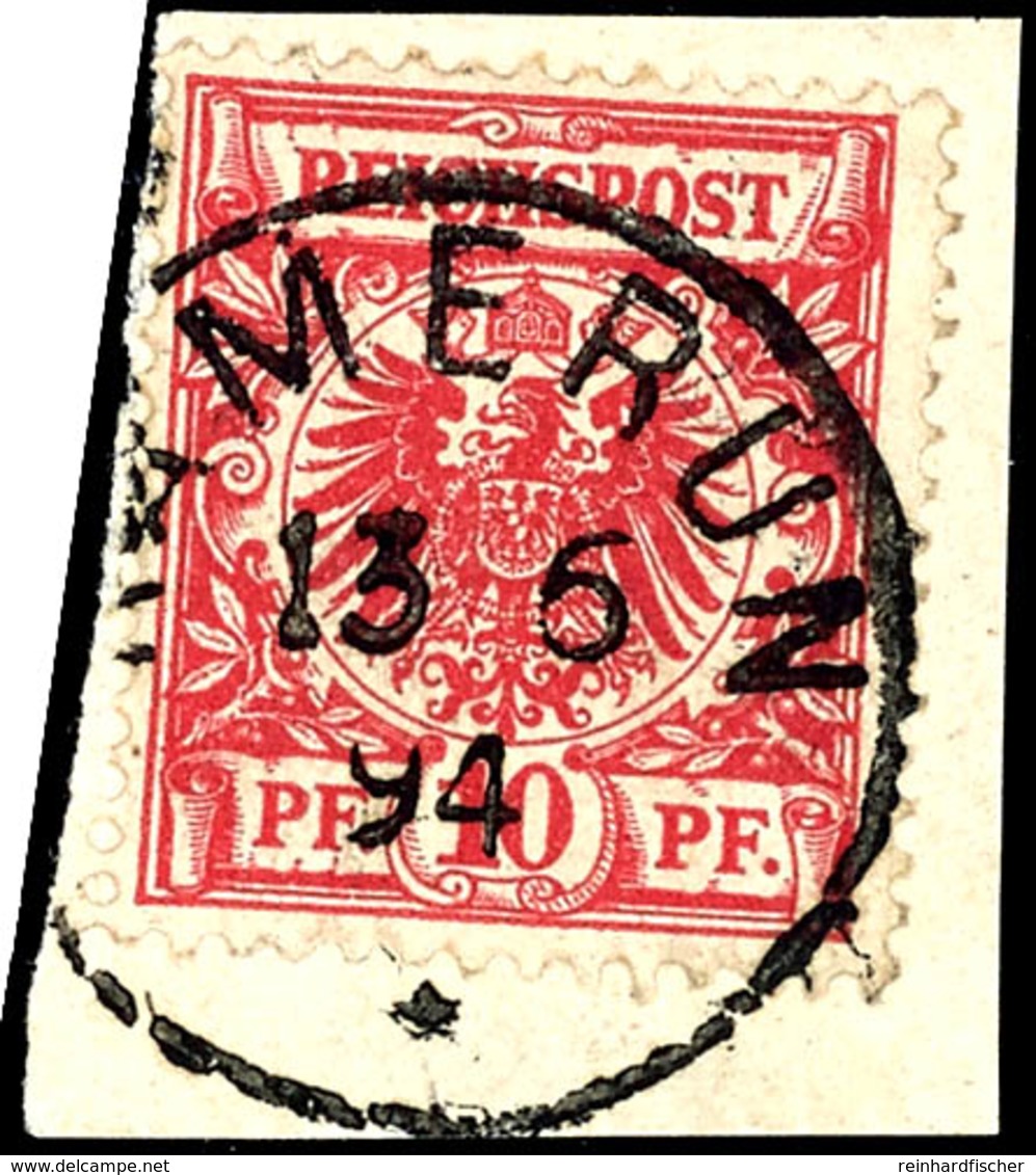 10 Pfennig Mittel(karmin)rot, UV Dunkelgelb, Tadellos Auf Briefstück Mit Stempel "KAMERUN 13/6 94", Fotoattest Dr. Hartu - Cameroun