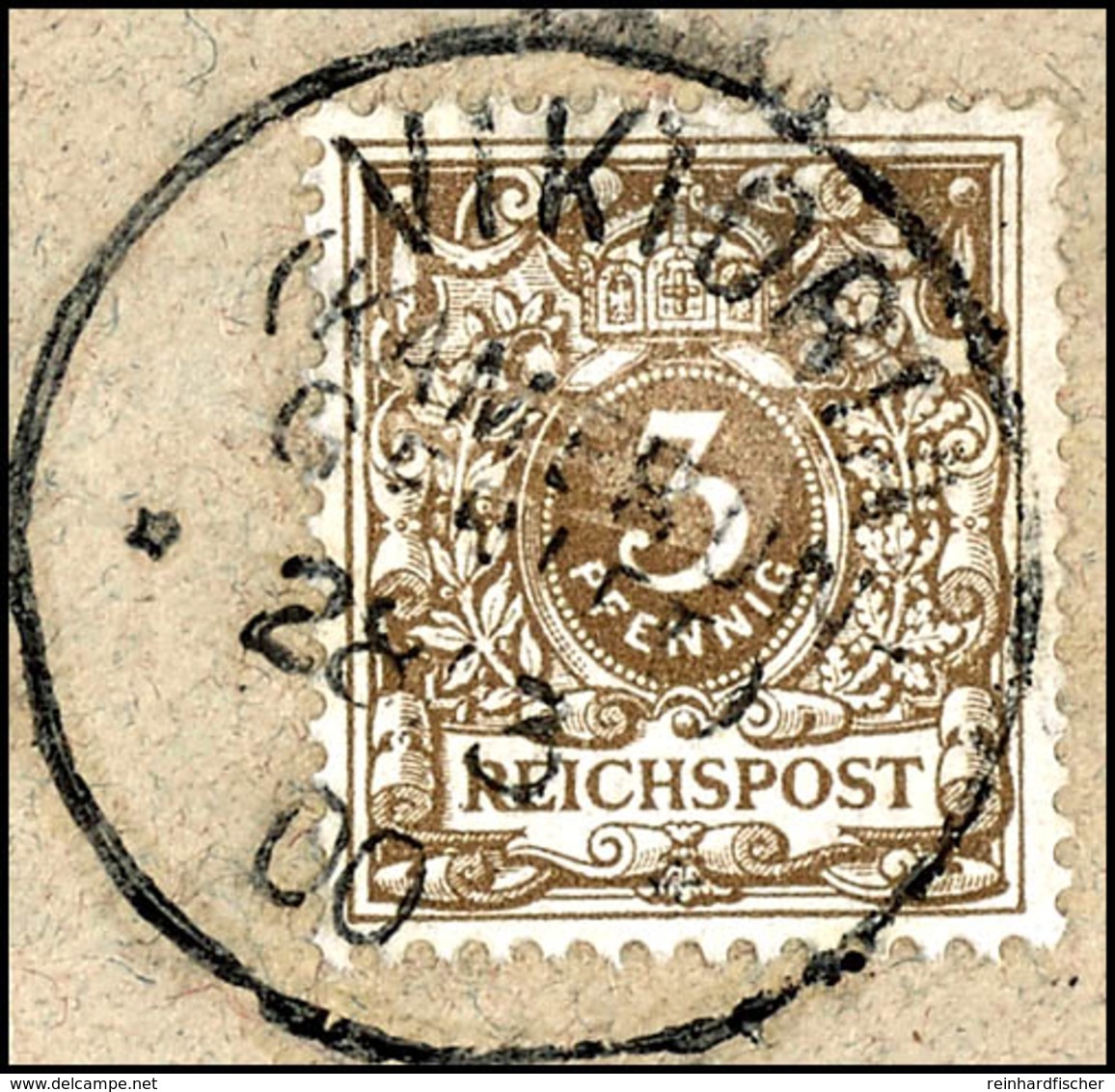 3 Pfennig Krone/Adler, Tadelloses Briefstück, Stempel "VIKTORIA (KAMERUN-GEBIET)", Geprüft Eibenstein BPP, Michel/Steuer - Kamerun