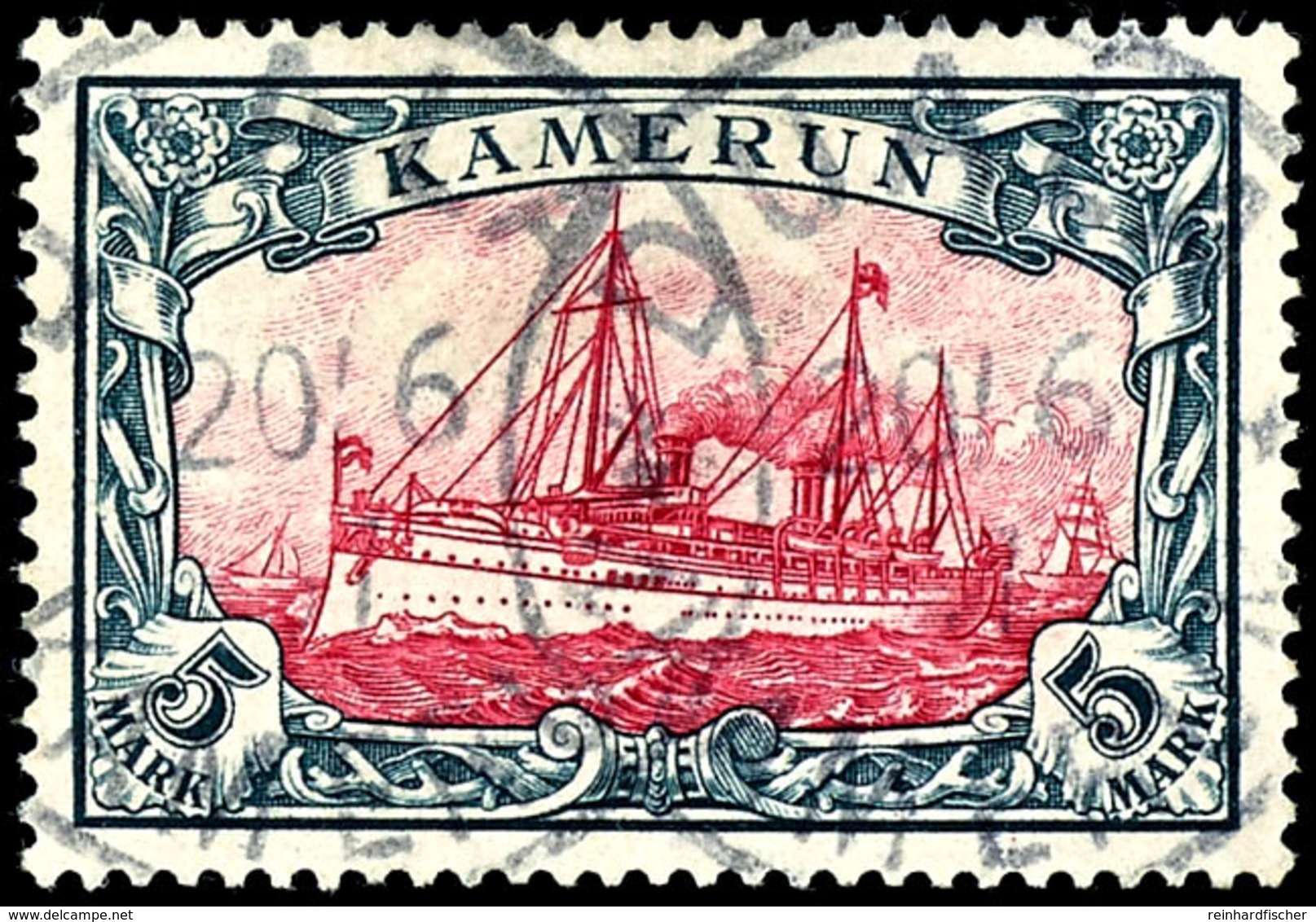 3 Pfg Bis 5 Mark Kaiseryacht, Kompletter Satz Mit 13 Werten, Gestempelt, 3 Mark Und 5 Mark Je Gepr. Pauligk, Mi. 950.-,  - Cameroun