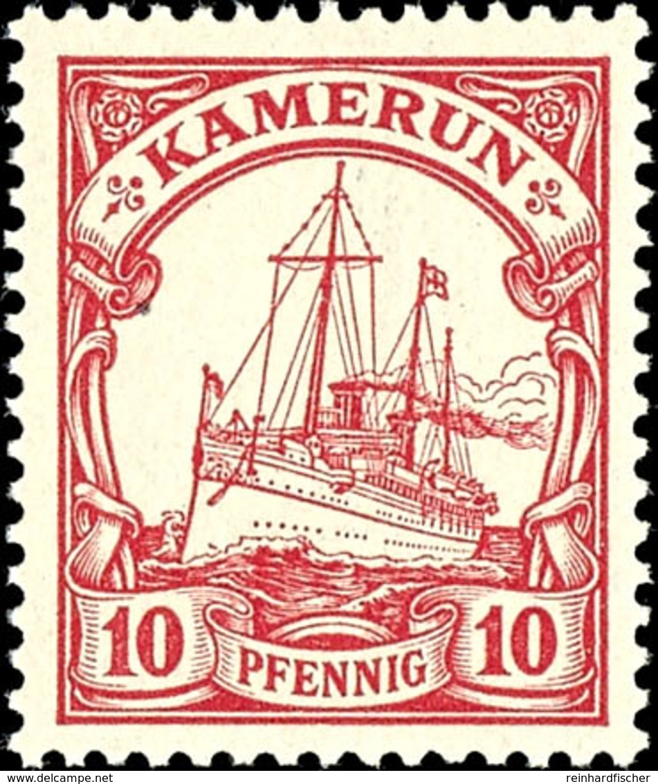 10 Pfennig Kaiseryacht Ohne Wasserzeichen, Tadellos Postfrisch, Ohne Signatur, Selten, Michel 100,-, Katalog: 9 ** - Camerun