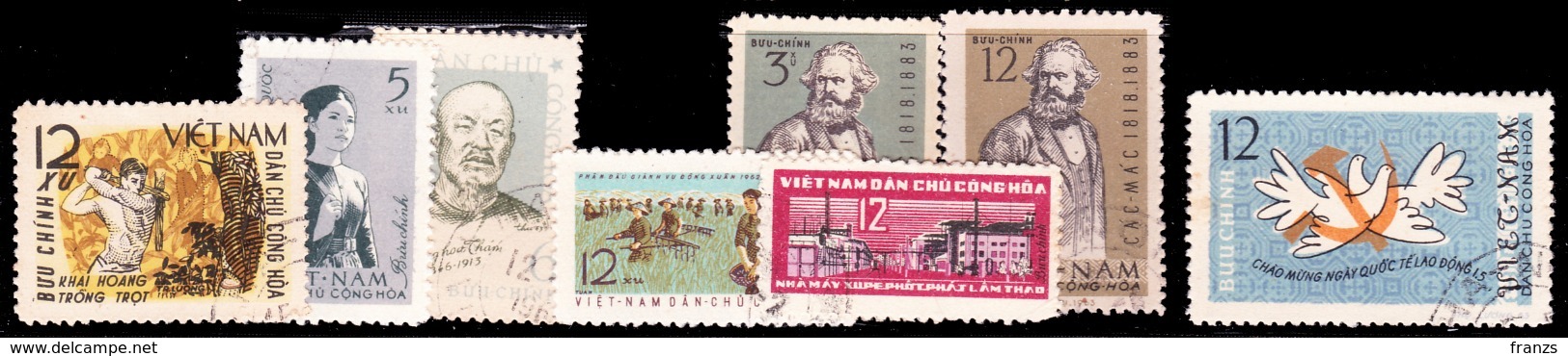 Vietnam North 1962-63 Michel # 244-45,248-52,254 Cancel NH, - Vietnam