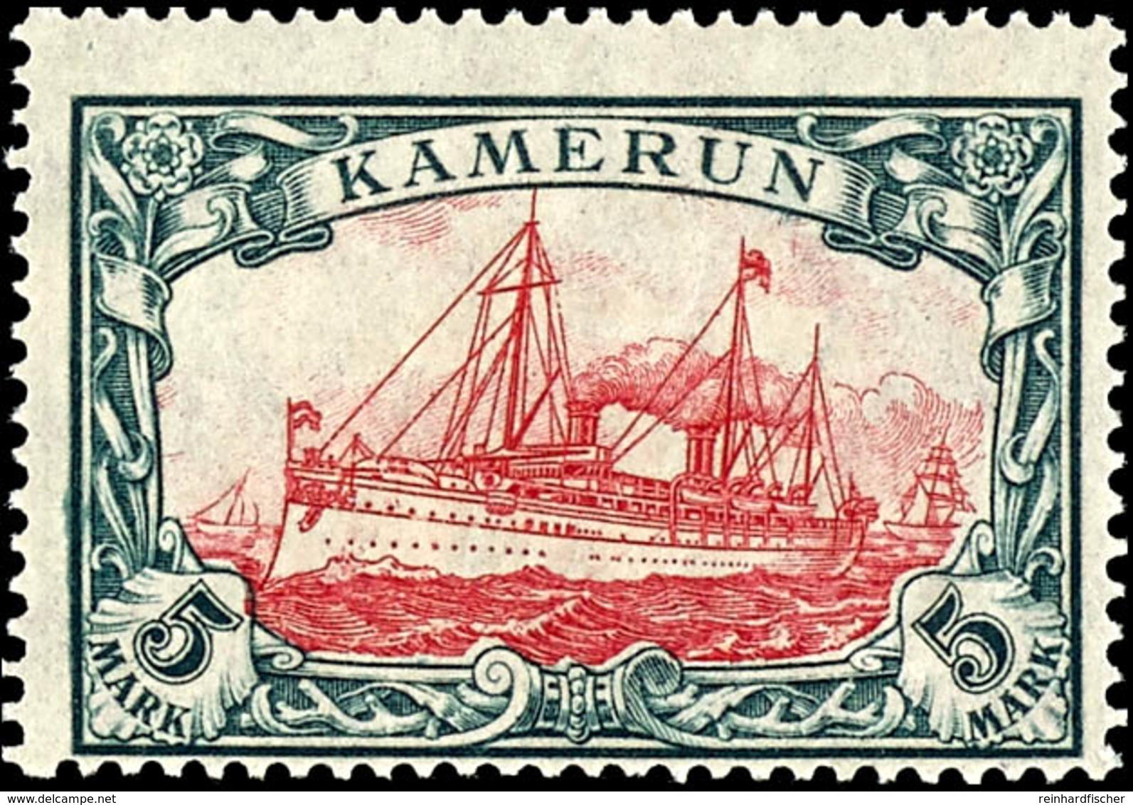 5 Mark Kaiseryacht, Kriegsdruck, Tadellos Postfrisch, Ohne Signatur, Michel 120,-, Katalog: 25IIB ** - Cameroun