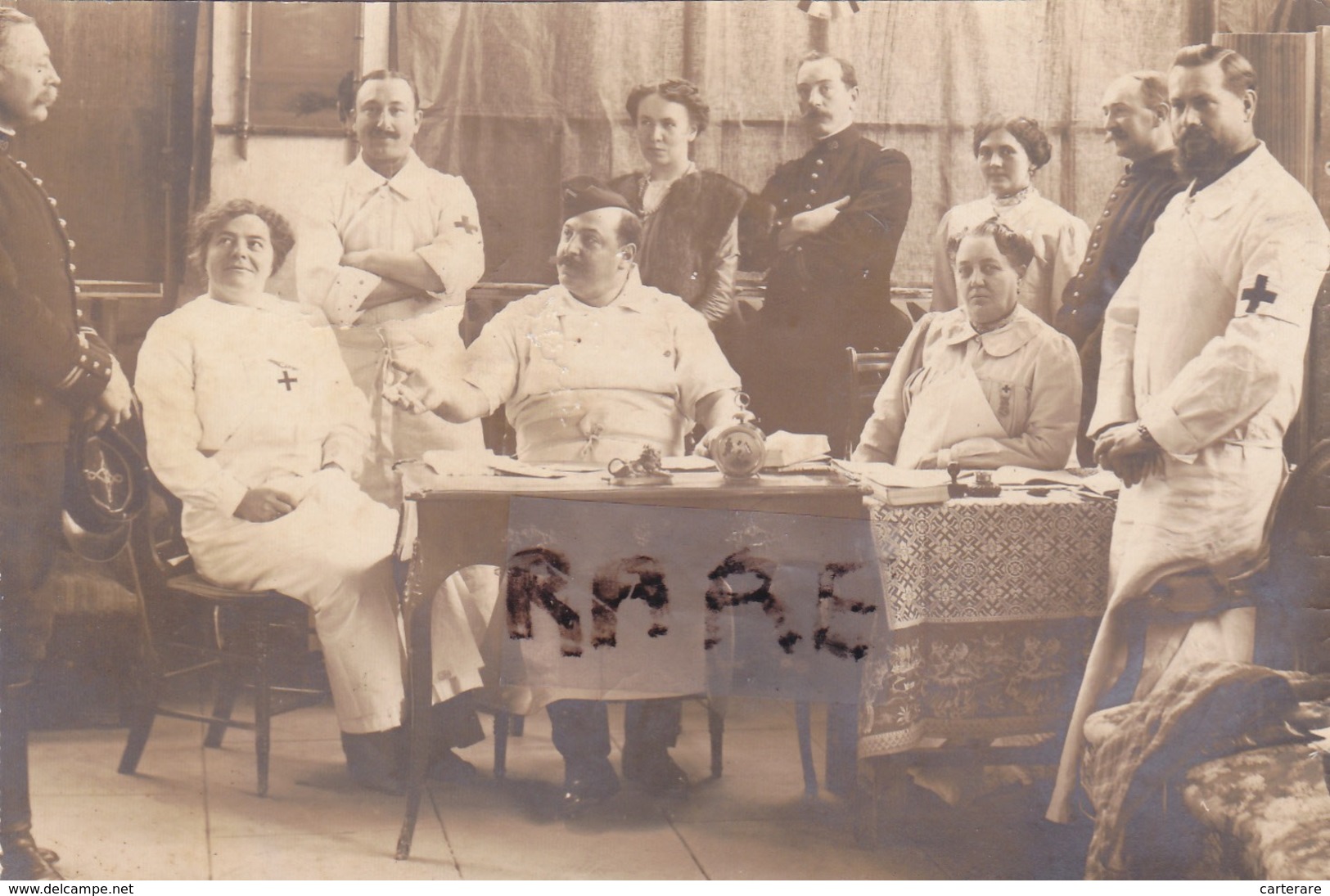 CARTE PHOTO,22,COTES D'ARMOR,SAINT QUAY PORTRIEUX,HOPITAL MILITAIRE,MEDECIN,CROIX ROUGE,RARE - Saint-Quay-Portrieux