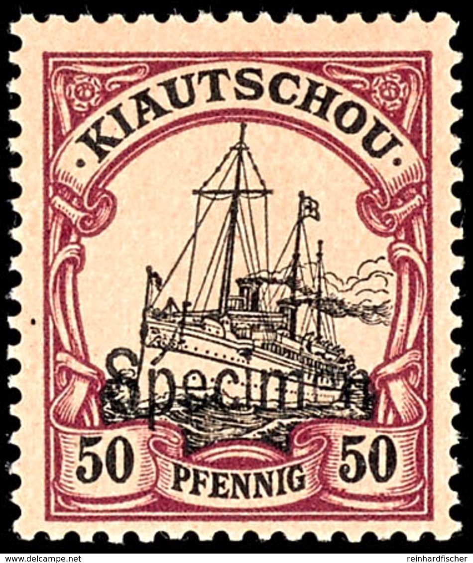 50 Pfg Kaiseryacht Mit Aufdruck "Specimen", Ungebraucht, Gepr. Köhler, Mi. 100.-, Katalog: 12Spec. * - Kiautchou