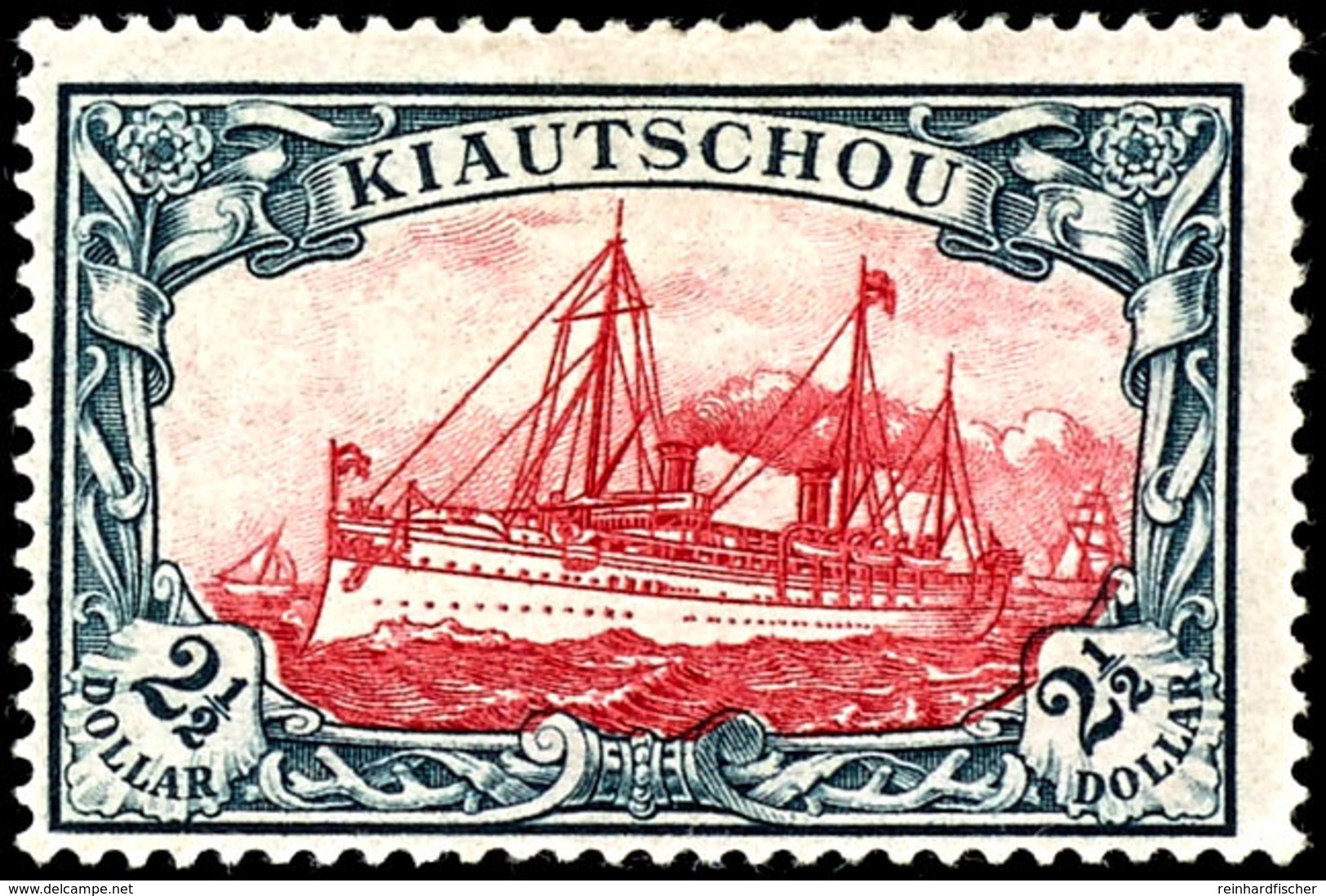 2 1/2 Dollar Ohne Wasserzeichen, Tadellos Ungebraucht, Michel 1800,-, Katalog: 27A * - Kiautchou